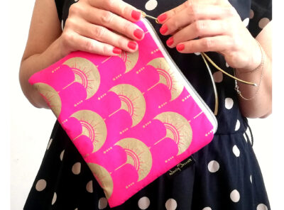 Pochette or & fuchsia